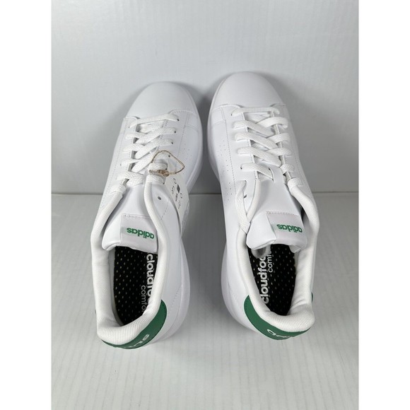 NEW Adidas Advantage White Green Mens Athletic Low Top Shoes Size 10 GZ5300 - Picture 6 of 8